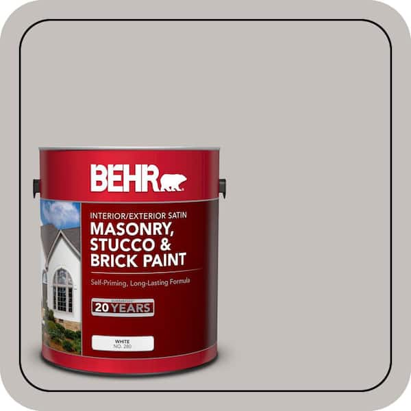 5 gal. #PPU18-10 Natural Gray Satin Interior/Exterior Masonry, Stucco and Brick Paint