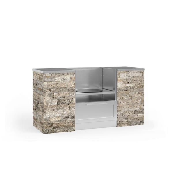NewAge Products Signature Series 67.16 in. x 25.5 in. x 37 in. 6-Piece Outdoor Kitchen Cabinet Set with Stainless Steel Top