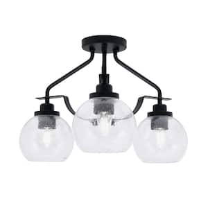 Autumn 11 in. 3-Light Semi-Flush Mount with No Glass Shade and No Bulbs Included