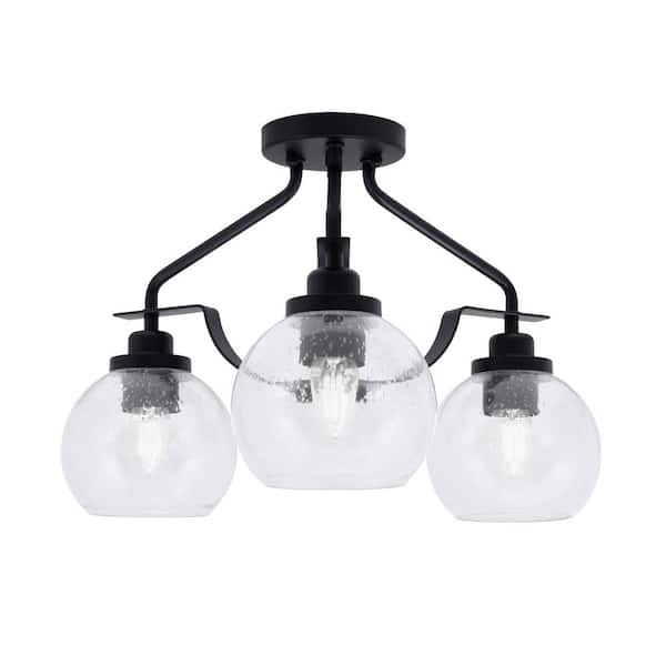 Unbranded Autumn 11 in. 3-Light Semi-Flush Mount with No Glass Shade and No Bulbs Included