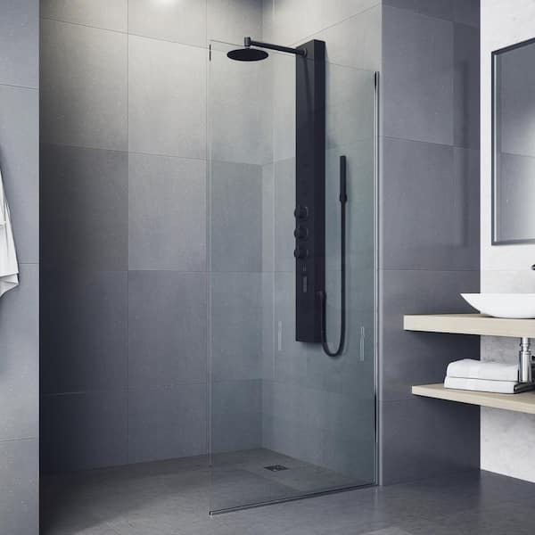 Ellington 59 in. H x 6 in. W 4-Jet Shower Panel System with Adjustable Round Head and Hand Shower Wand in Matte Black
