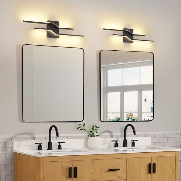 23.6 in. 1-Light Black LED Bathroom Vanity Light Bar with Dimmable and 5-CCT Adjustable Switch