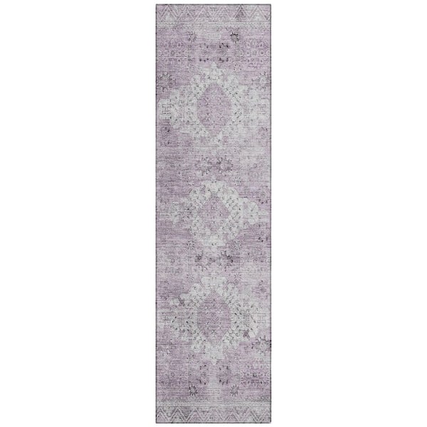 Chantille Machine Washable Indoor/Outdoor Abstract ACN2809 Lilac 2 ft. x 7 ft. Runner Rug