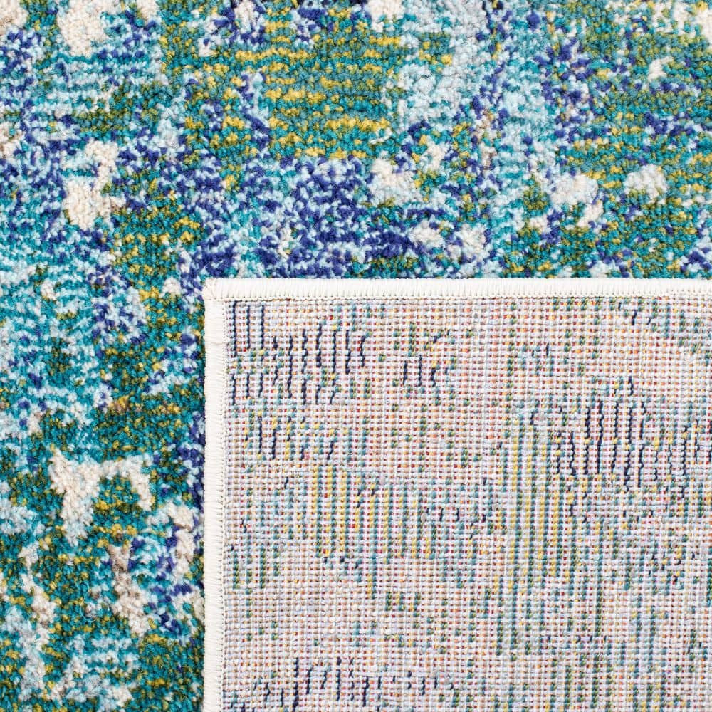 Elegant Madison 6' x 9' Green/Turquoise Synthetic Area Rug