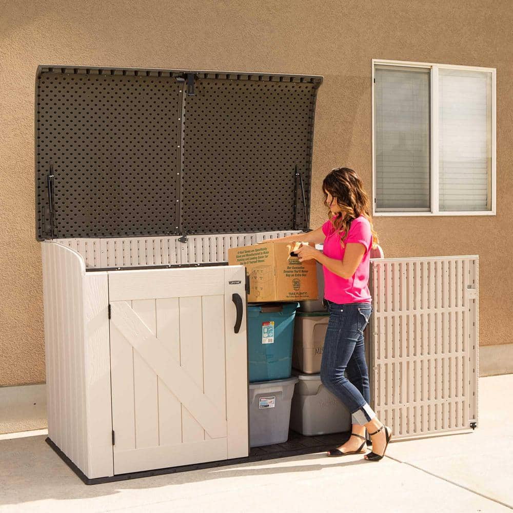 Tan and Brown Heavy Duty Horizontal Storage Shed