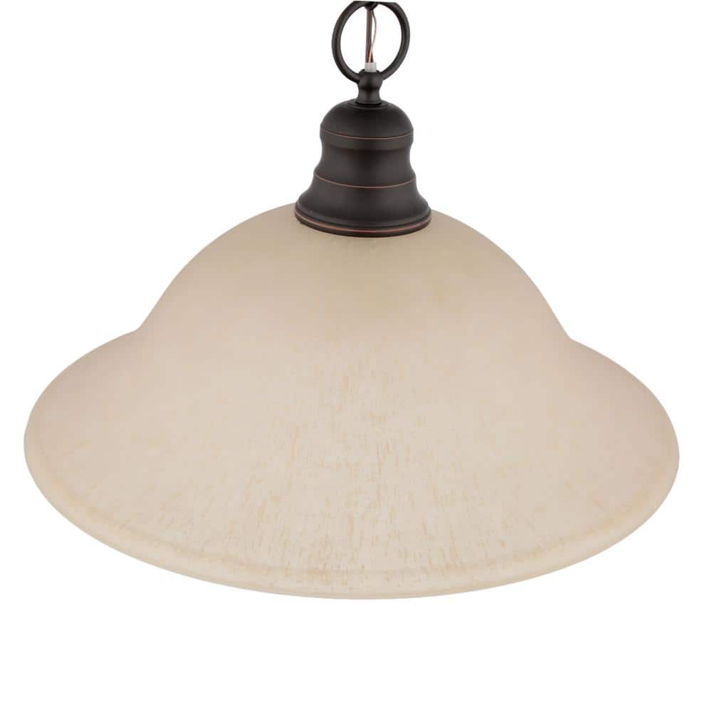 Empire Mahogany Bronze 16" Pendant with Champagne Linen Glass