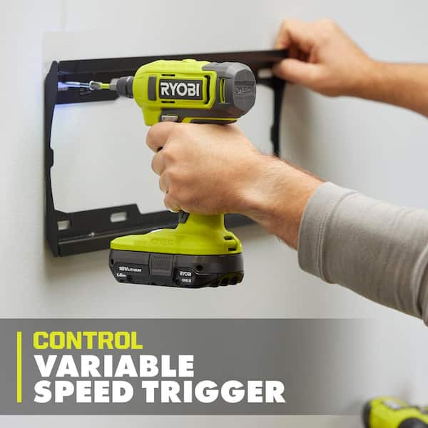 RYOBI - ONE+ 18V Cordless 1/4 in. Hex Screwdriver Kit with 1.5 Ah Battery and Charger