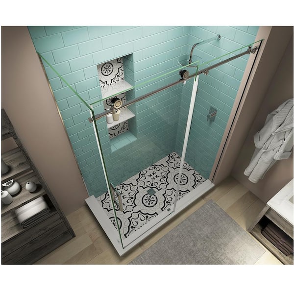 Shower corner, Fantasy, square, chrome ALU, clear glass 