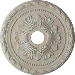 1-5/8 in. x 20-7/8 in. x 20-7/8 in. Polyurethane Palmetto Ceiling Medallion, Pot of Cream Crackle