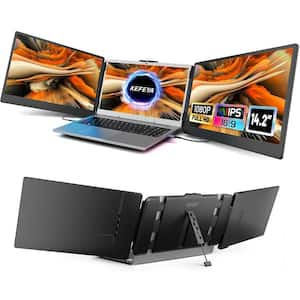 14.2 in. Portable Triple Monitor for Laptop with Full HD IPS Display Laptop Extended Monitor Compatible with Mac Windows