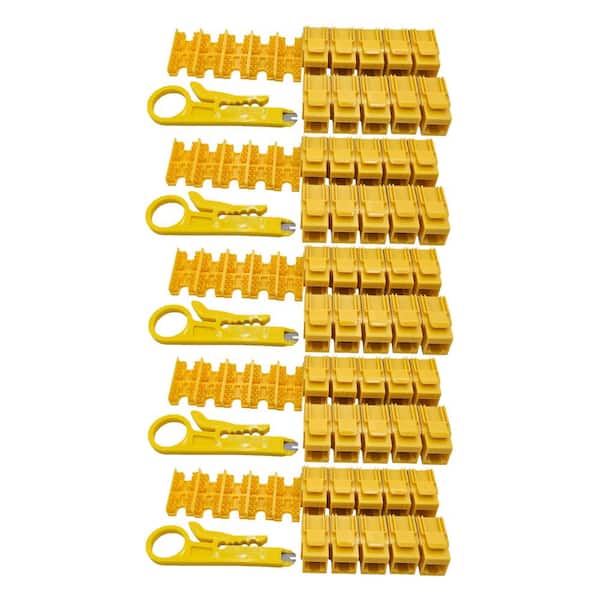 Micro Connectors, Inc CAT6 Unshielded Punch Down Keystone Jack with Tool (Yellow, 50-Pack)