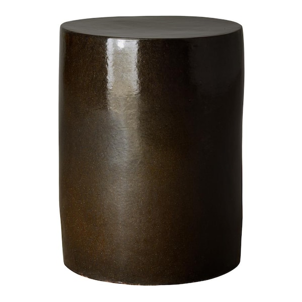 Emissary 20 in. H Mocha Pearl Round Ceramic Garden Stool