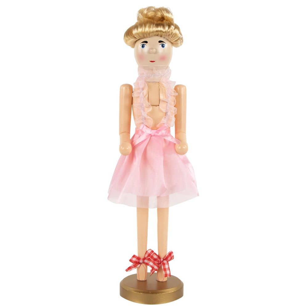 "15.5"" Wooden Blonde Ballerina in Pink Tutu Christmas Nutcracker" price history on PriceWatchPro