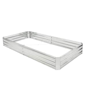 12 in. x 96 in. x 48 in. Metal Galvanized Raised Garden Bed with Open-Ended Base