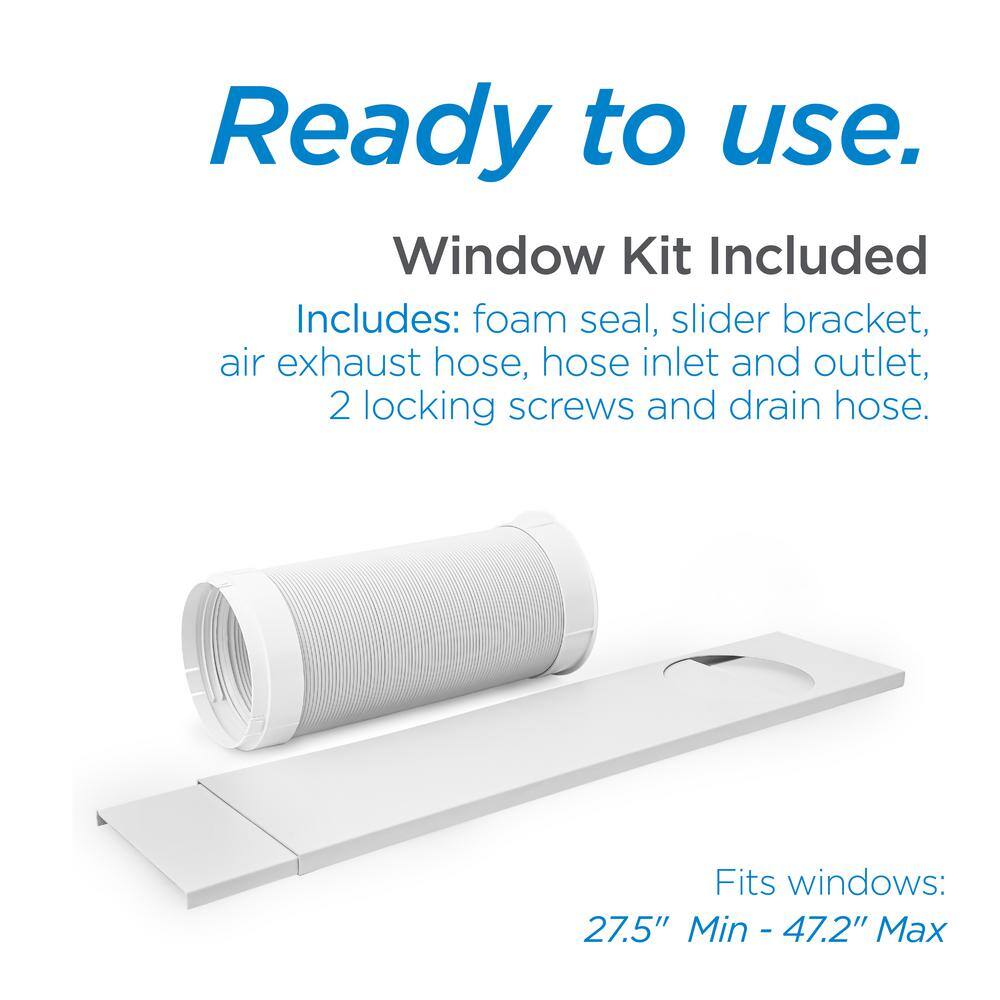 White 8,000 BTU Portable Air Conditioner with Heater and Remote