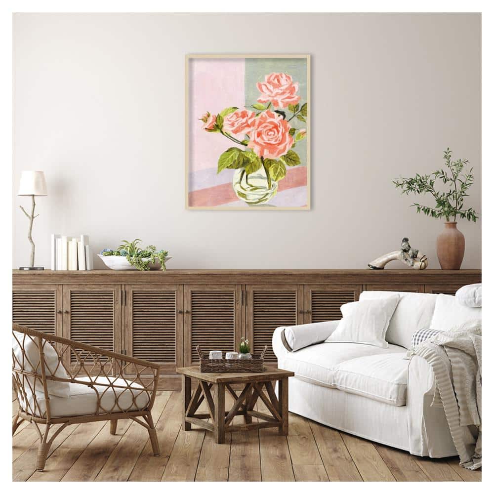 Melissa Wang Douces Roses I Framed Graphic Art Print in Natural Wood