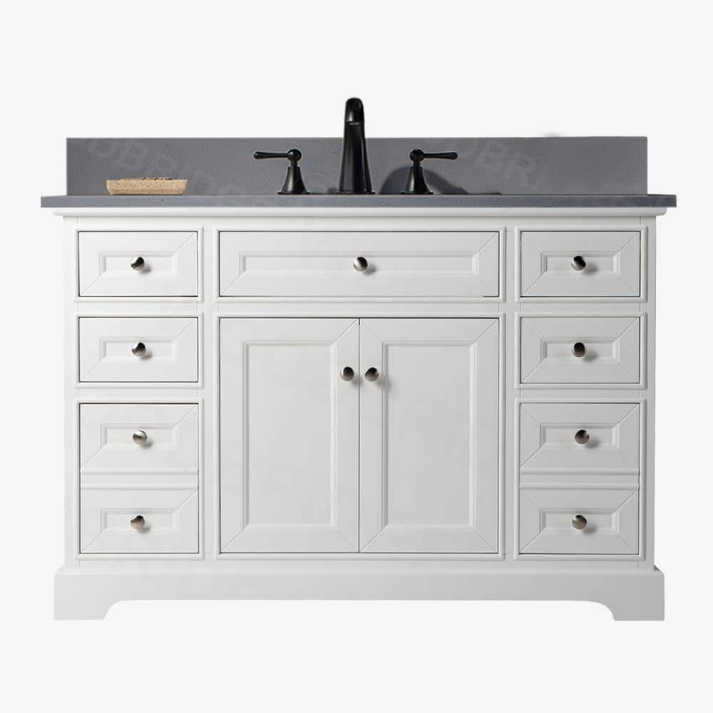 WOODBRIDGE London 49 in. W x 22 in. D x 38 in. H Bath Vanity in White