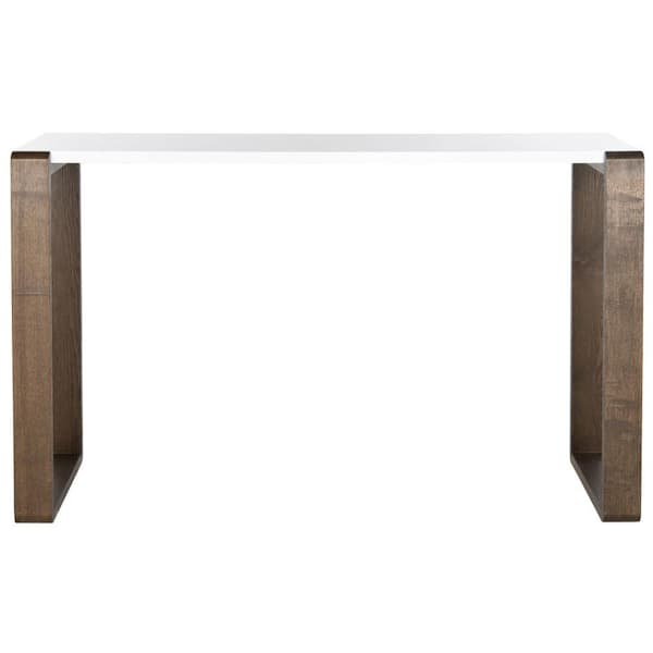 SAFAVIEH Bartholomew 51 in. Brown/White Wood Console Table