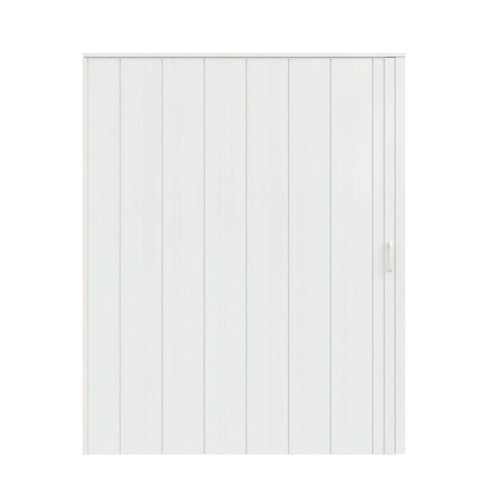 SOCBAZZAR 60 in x 80 in. White Oak Finished Interior PVC Folding