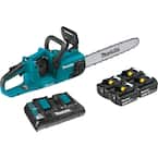 18-Volt X2 (36-Volt) LXT Lithium-Ion Brushless Cordless 16 in. Chain Saw Kit with 4 Batteries (5.0 Ah)