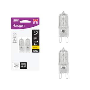40-Watt T4 Dimmable G9 Halogen 3000K Bright White (2-Pack) BI-Pin Base Decorative Light Bulb