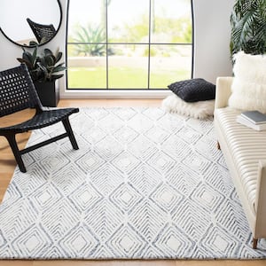 Abstract Ivory/Charcoal 6 ft. x 6 ft. Arrow Diamond Square Area Rug