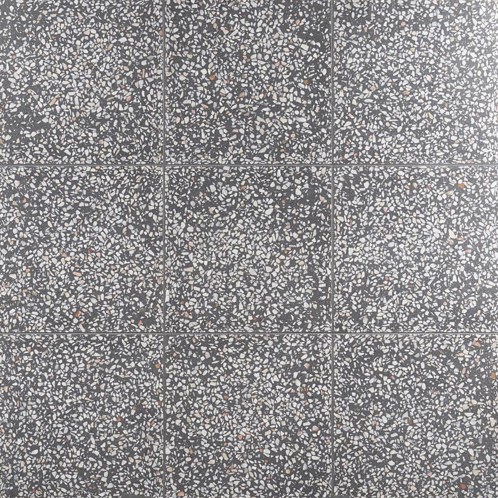 Tarboro 16-in x 16-in Polished Gray Terrazzo Tile