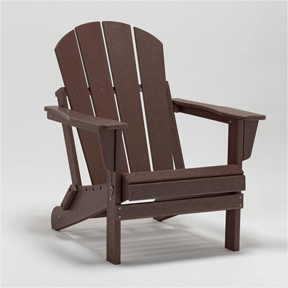 Classic Dark Brown Folding Outdoor Adirondack Chair for Backyard and Lawnchic Touch W2020SZ