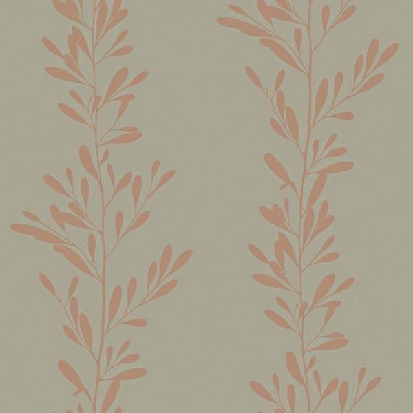 The Wallpaper Company 8 in. x 10 in. Taupe and Brown Modern Leaf Stripe Wallpaper Sample