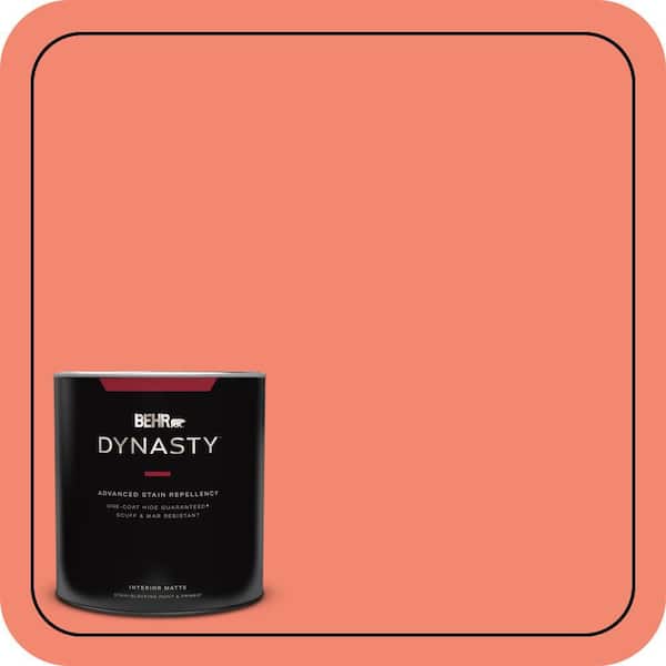 BEHR DYNASTY 1 qt. #190B-5 Juicy Passionfruit Matte Interior Stain-Blocking Paint and Primer