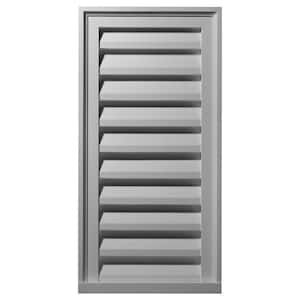 18 in. x 36 in. Rectangular Primed PolyUrethane Paintable Gable Louver Vent Non-Functional