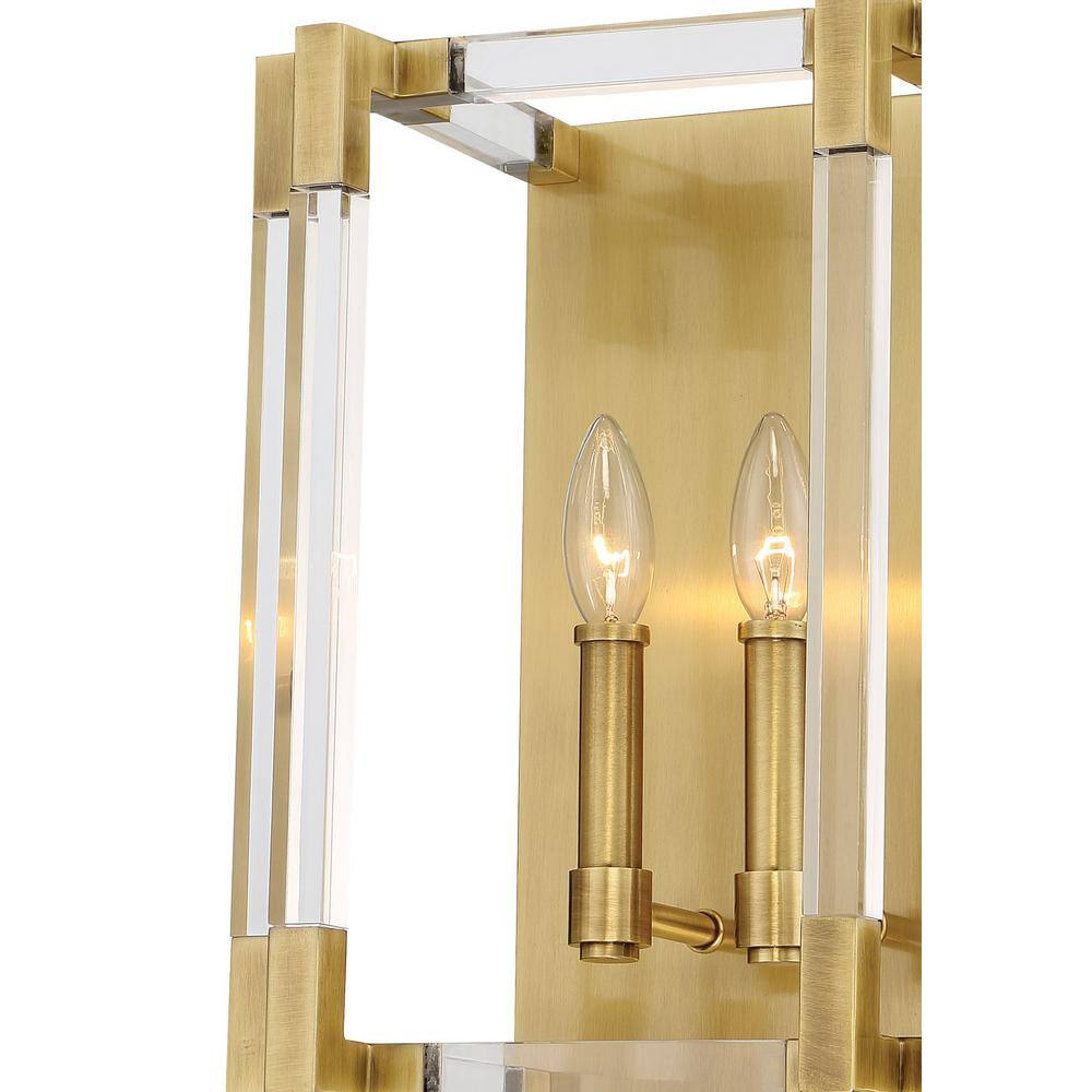 Prima Vista Aged Antique Brass 2-Light Dimmable Wall Sconce