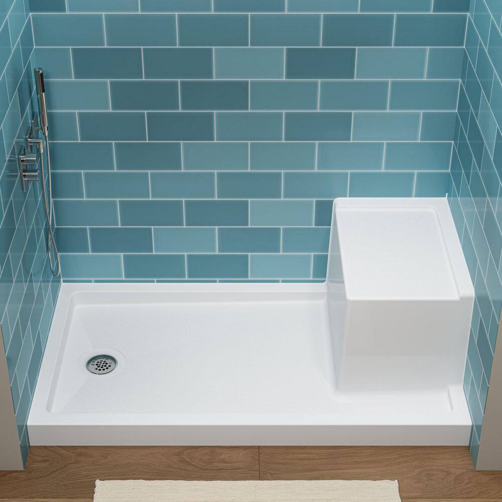 60 in. L x 32 in. W Alcove Shower Pan Base with Seat price history on PriceWatchPro