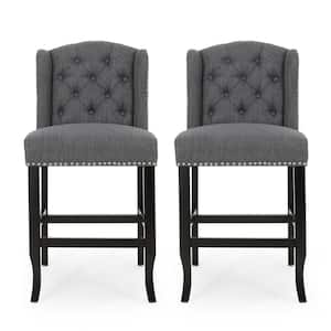 Foxcroft 40.25 in. Charcoal Wingback Counter Stool (Set of 2)