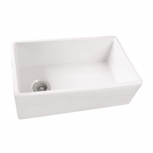 PRIVATE BRAND UNBRANDED - Farmhouse Apron Front Fireclay 30 in. Single Bowl Kitchen Sink in White