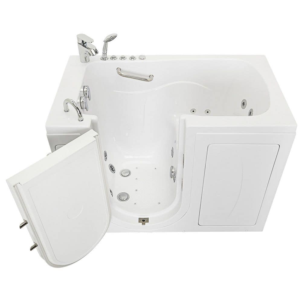 Monaco 52'' White Acrylic Walk-In Whirlpool Bathtub