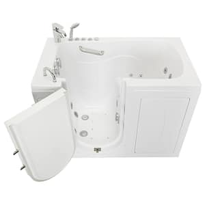 Monaco 52 in. Walk-In Whirlpool and Air Bath Bathtub in White, LHS Outward Door, 2 PC Fast Fill Faucet, 2 in. Dual Drain