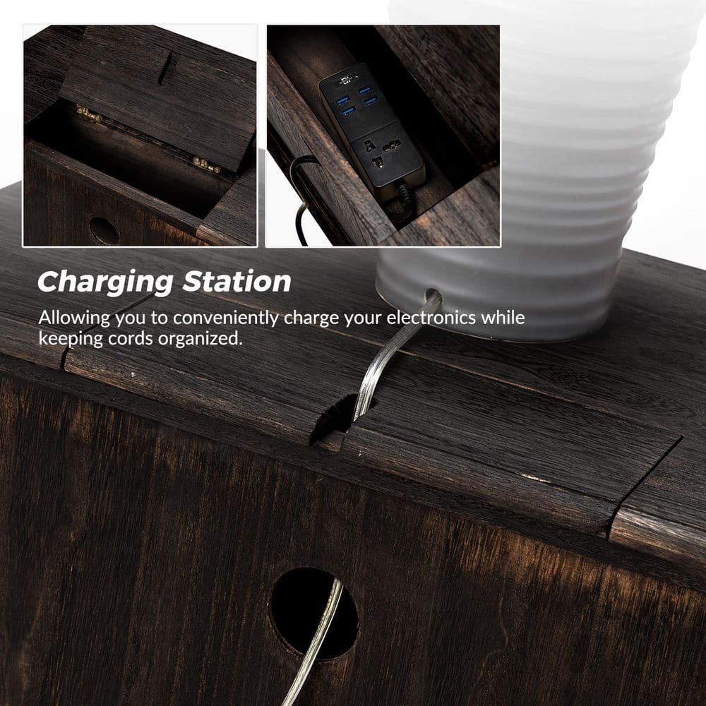 Elpenor 24"Wx16"Dx24"H Tall 2 - Drawer Walnut Nightstand - thumbnail 10