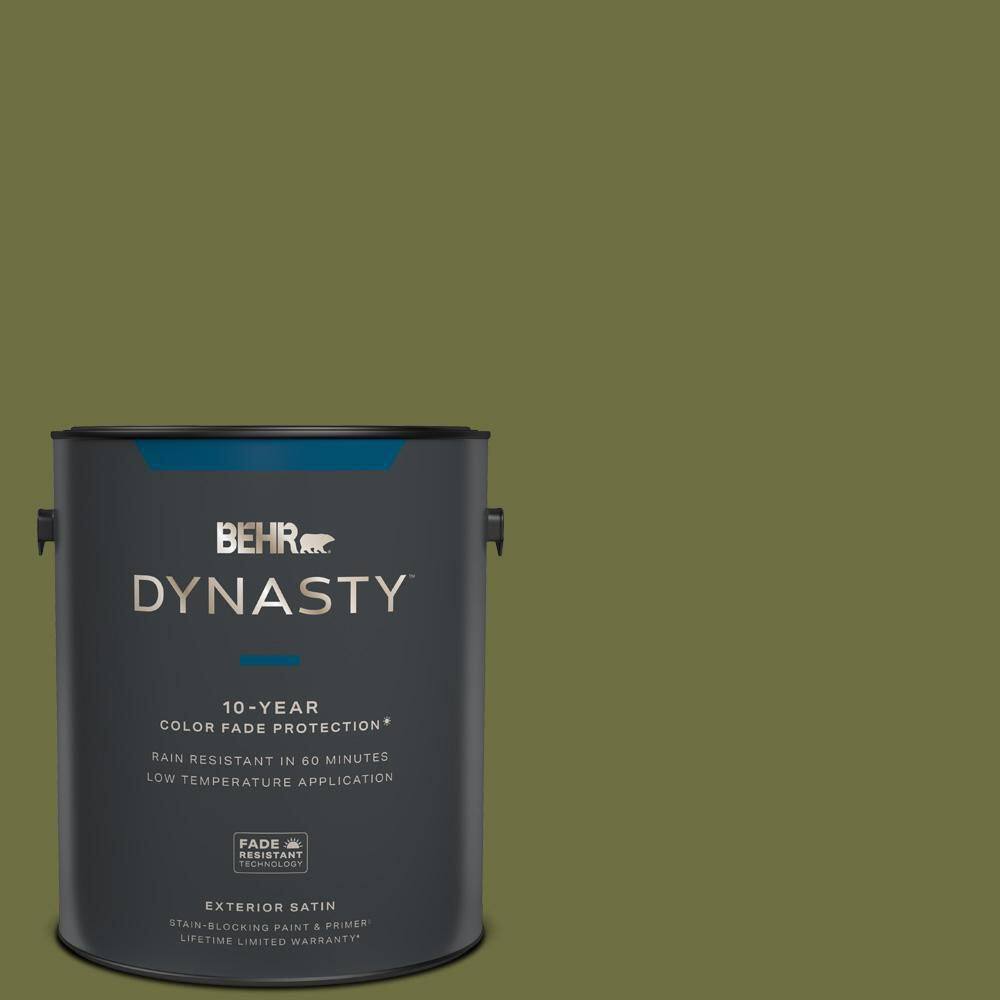 BEHR DYNASTY 1 gal. #M340-7 Classic Avocado Satin Enamel Exterior Stain ...