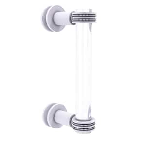 Clearview 8 in. Single Side Shower Door Pull with Dotted Accents in Matte White