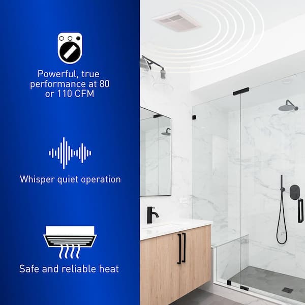 Panasonic Whisper Cozy DC 80/110 CFM Pick-A-Flow Ceiling Bathroom