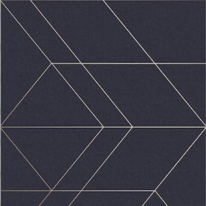 Balance Navy and Gold Removable Wallpaper Sample