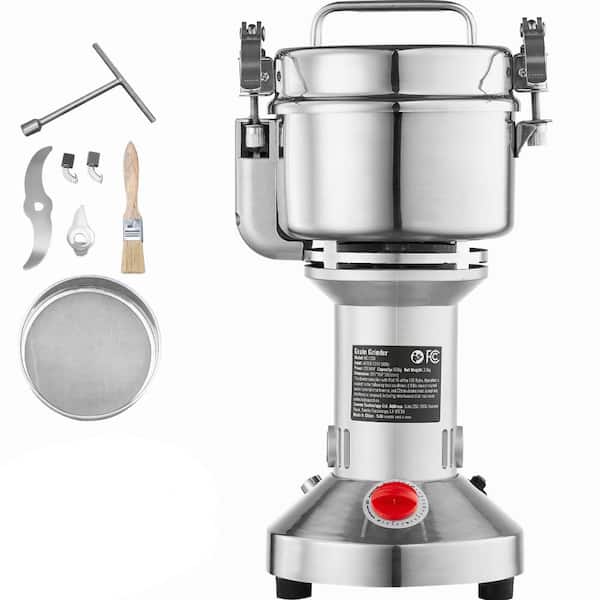 550g Electric Grain Mill Grinder, 2000-Watt High-Speed Commercial Spice Grinder, Stainless Steel Pulverizer