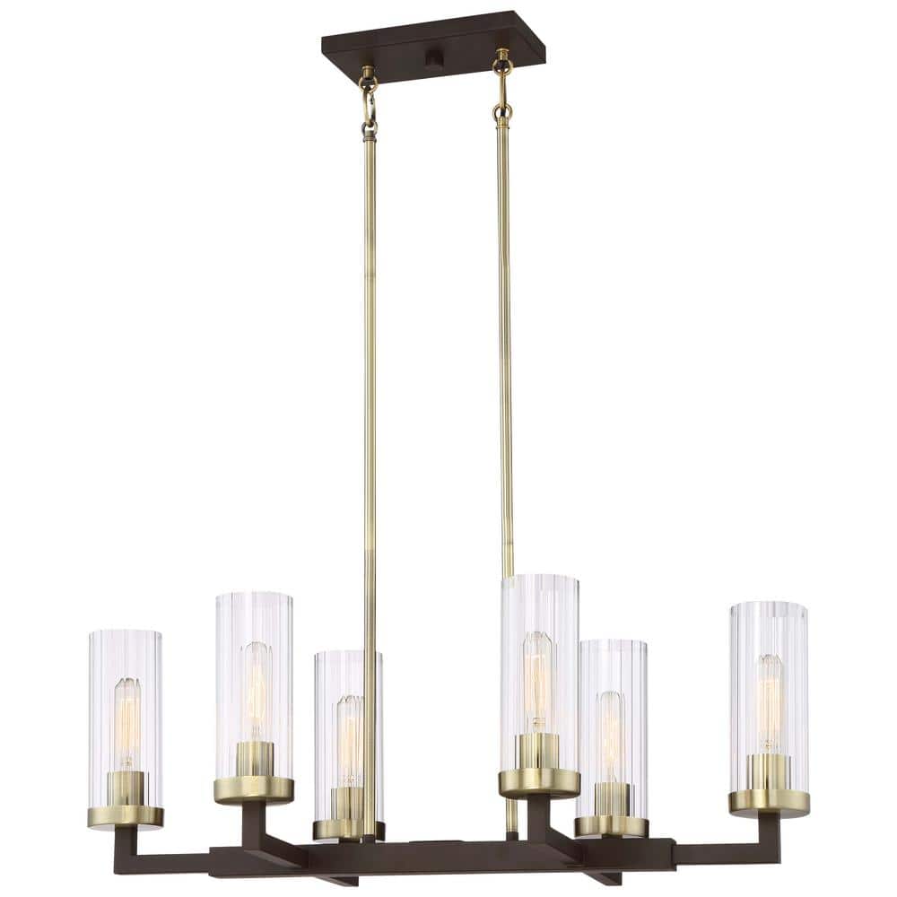 Ainsley Court 6-Light Aged Bronze & Brushed Brass Vanity Chandelier