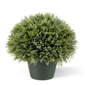 15 in. Artificial Juniper Bush in Dark Green Round Growers Pot