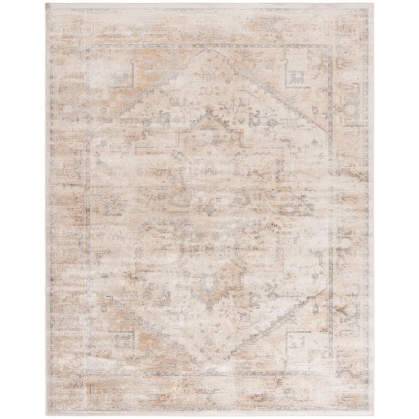 SAFAVIEH Atlas 8 ft. x 10 ft. Camel/Stone Antique Medallion Area Rug