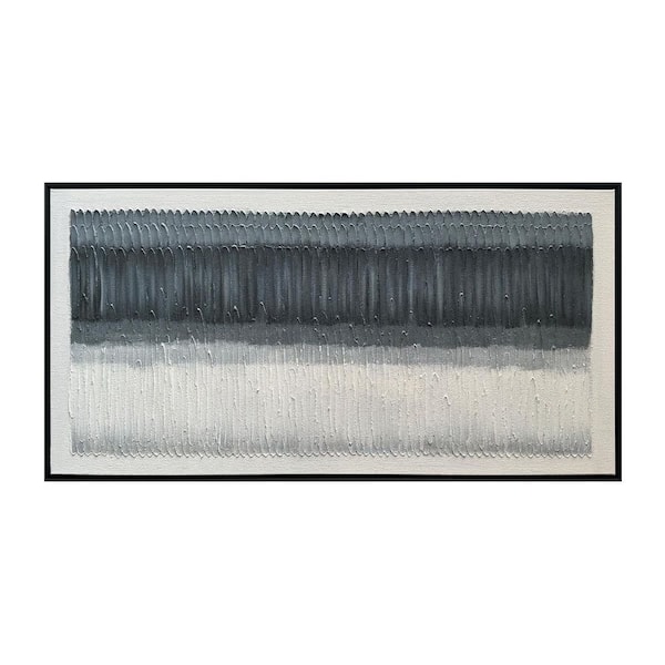 A&E "Expansion" Framed Abstract Wall Art Print Hand Painted 30 in. x 60 in.