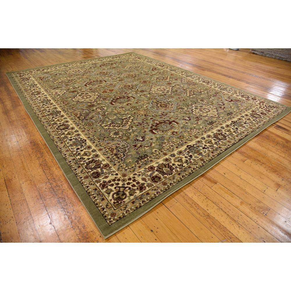 Voyage Light Green and Cream Rectangular Synthetic Area Rug 9' x 12'