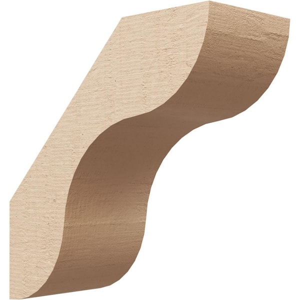 Ekena Millwork 5 in. x 12 in. x 12 in. Carmel Rough Cedar Woodgrain Timberthane Polyurethane Knee Brace, Primed