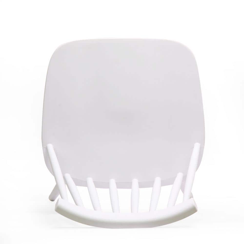 Matte White Windsor High-Back Plastic Side Chair, Set of 2